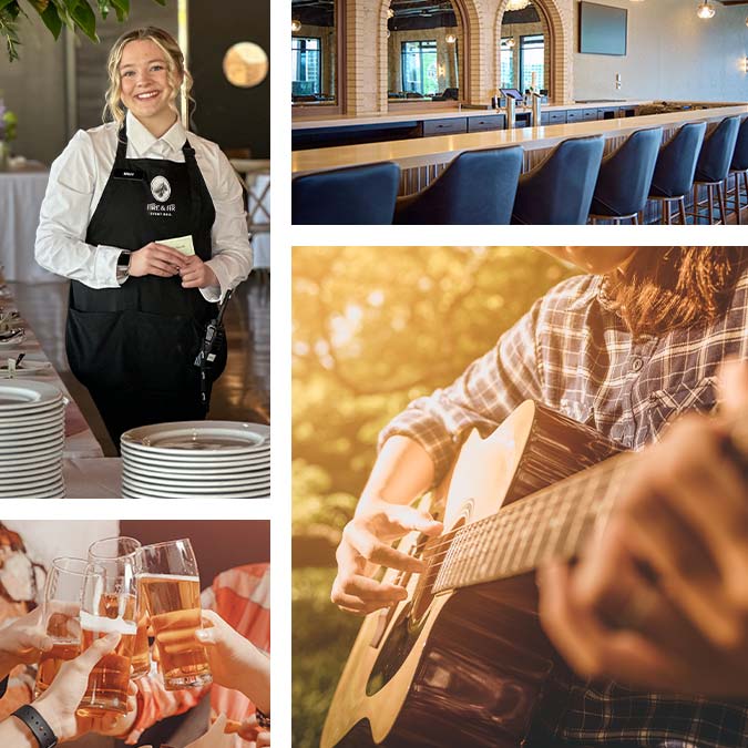 Live music at the public bar at Fire & Fir Rooftop Lounge Event Banquet Hall in Green Bay, Wisconsin